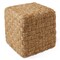 Casafield Seagrass Cube Ottoman, 18" W x 18" D x 18" H Square, Handwoven Pouf Ottoman Footrest, Indoor Boho Home Decor for Living Room, Apartment